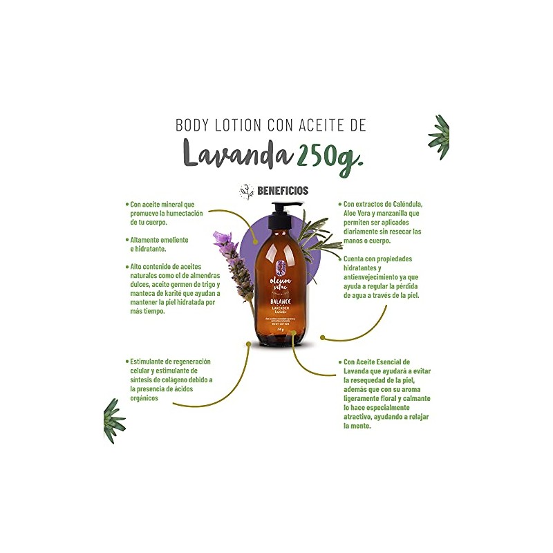 OLEUM VITAE Kit Dúo Hidratación Lavanda. Crema Corporal y Aceite