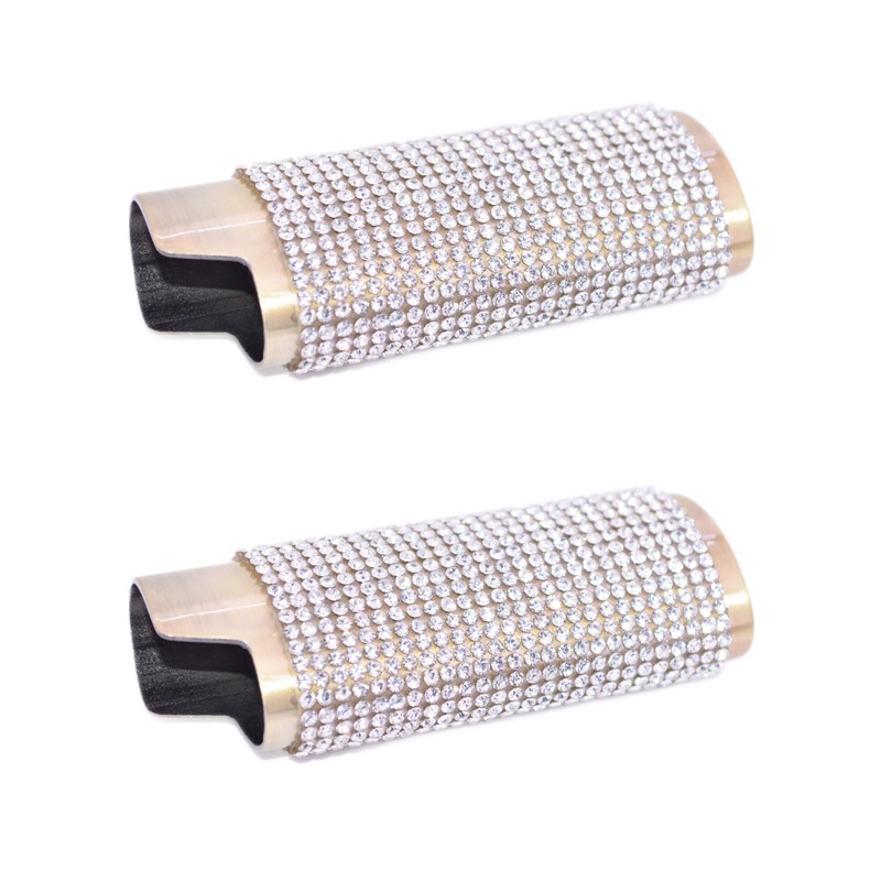 Gold Lighter Cover Sleeve with Crystal Rhinestones LS3