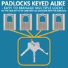 Zarker J55S keyed Alike Padlocks, Heavy Duty Stainless Steel Shackle
