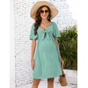 FUNJULY Maternity Dresses for Baby Shower Women's Knotted V Neck