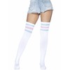 LEG AVENUE Damen Athlete Thigh Hi W / 3 Streifen