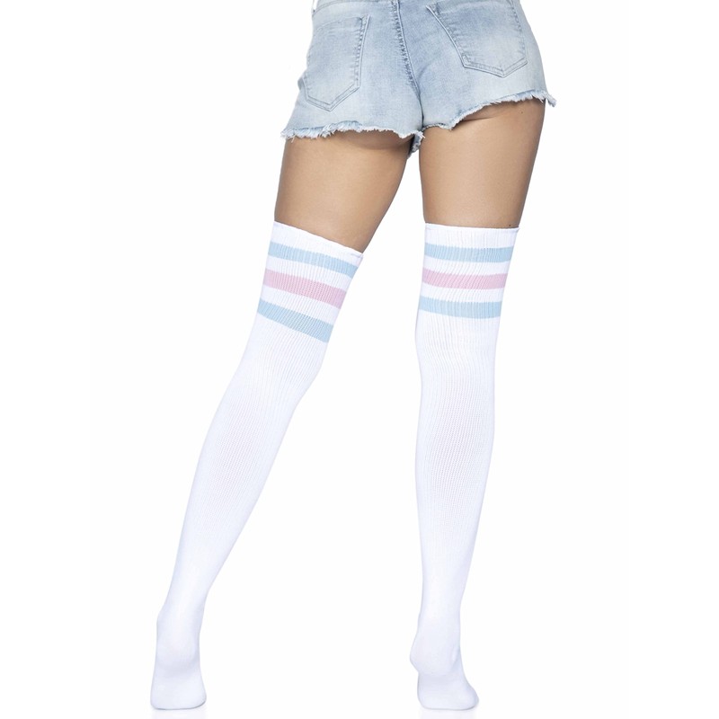 LEG AVENUE Damen Athlete Thigh Hi W / 3 Streifen