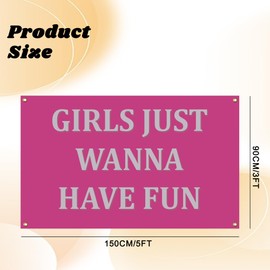 Girls just Wanna Have Fun Flag Hot Pink Cowgirl Flags 3x5 Ft Funny Flags with Brass Grommets for College Dorm Room Bedroom Man Cave Frat Wall Outdoor Indoor Decor