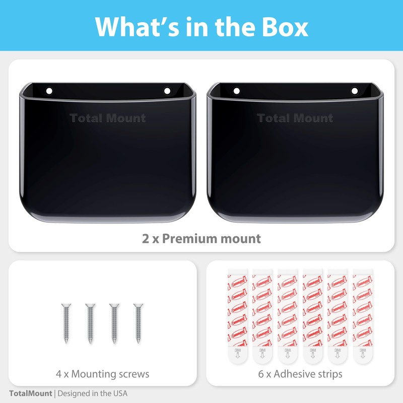 TotalMount Hole-Free Remote Holders – Eliminate Need to Drill Holes