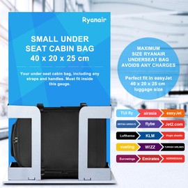 HOMIEE Ryanair Personal Item 40x20x25 Travel Bag, 20L Carry on Backpack Flight Approved Underseat Hand Luggage Cabin Bag Fits 15.6 Inch Laptop for Weekender Gifts, Black