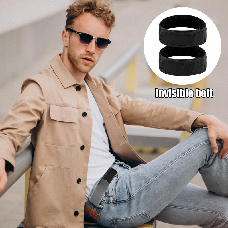 Tweozek 2 Pack No Buckle Belt, Adjustable Jeans Side Belts,