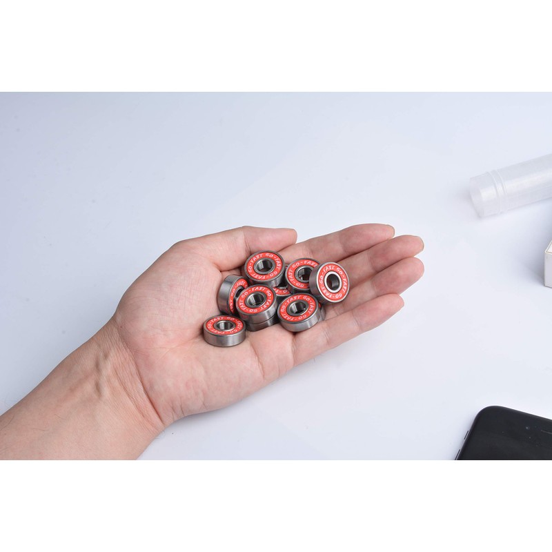 DEEPDREAM 608 ZZ Skateboard Bearings, Sackorange 608zz Double Shielded,8x22x7 Miniature