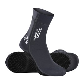 ZCCO Wetsuit Socks 1.5 mm & 3 mm Neoprene Socks for Men Women Diving Snorkeling Swimming Surfing Water Sports, 3 mm grey