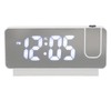 Projection Alarm Clock USB Rechargeable White Light Snooze Function Adjustable
