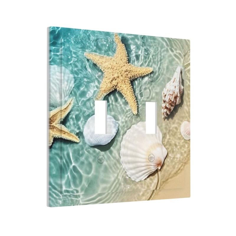 Nijuodnijir Decorative Switch Plates Beach Starfish Ocean Conch Cameo Shell