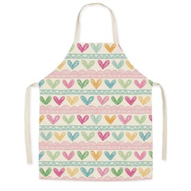 Eyands Kinder Erwachsene Schürze zum Kochen Backen - Niedliches Muster Leinen Küchenschürze Kochen Malen Gartenarbeit Schürze, Love