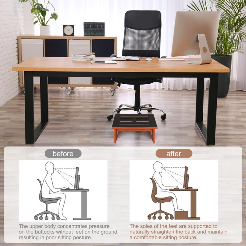 One Step Stool for Bed, Wooden Step Stool with Non-Slip