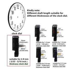 TIKROUND Youngtown 12888 Movement for Clock Repair Replacement 19mm (3/4 Inch) Shaft Length 11mm (7/16 Inch) Thread Length.