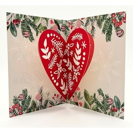 Second Ave One I Love 3D Pop Up Christmas Card Flower Heart Xmas Holiday Festive Greetings Pop-Up Card