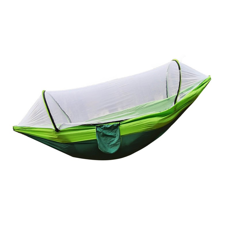 Camping Hammock with Net 210T Nylon Taffeta Automatic Quick Opening
