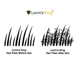 Levins King Hair Building Fiber , Hair concealer Refill Pack Use All hair fiber Black Color 25 Gram Pack of 1
