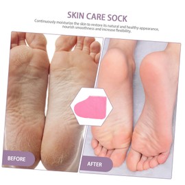 Baluue 2pcs Moisturizing Socks for Dry Cracked Feet Foot Care Intensive Hydration Softening Gel Socks for Women Add Your Favorite Lotion for Better Results