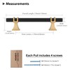 homdiy 6 Pack 3-3/4 inch Black and Gold Cabinet Pulls
