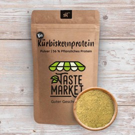 100 g BIO Kürbiskern Protein Pulver | 59% Protein | veganes Eiweißpulver | 100% natürlich | ohne Zusätze | Taste Market