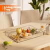 HLF-ho Serving Tray 16"x12" Acrylic Serving Trays with Handle Clear