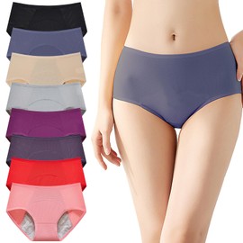 CJSGY Incontinence Underwear for Women, Plus Size Panties for Women Over 60, Incontinence Protective Briefs, 8Pcs,Multi Colored,3XL