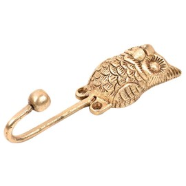 Indian Shelf 2 Piece Owl Kids Animals Vintage Wall Hooks for Hanging Coats Gold Decorative Hooks for Bathroom Brass Key Holder for Wall Coat Rack Wall Mount Backpack Home Essentials