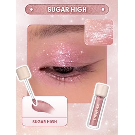 SHEGLAM Airglow Eye Tint 16 Hours Long-Lasting Liquid Eyeshadow Shimmer High-Impact Color Single Eyeshadow - Sugar High