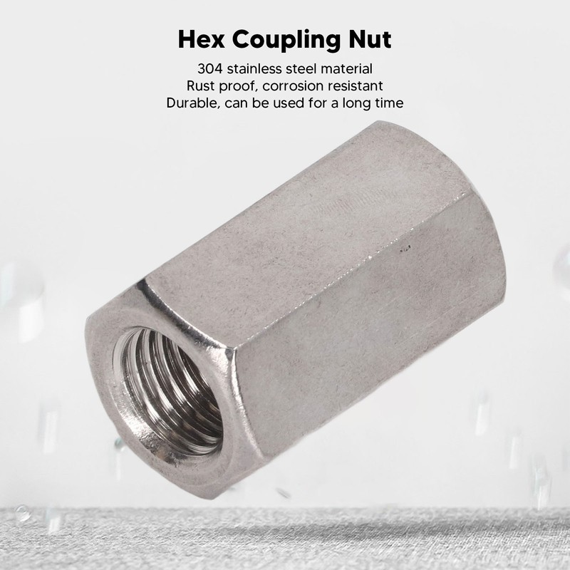 5Pcs Hex Coupling Nut Set Connector 304 Stainless Steel Industrial