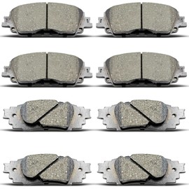 8PCS Front Rear Ceramic Brake Pads Replacement Kit Fits 2019-2023 For RAV4/C-HR/UX250h/ES300h/ES350,2021-2023 For Venza/ES250,For Avalon/UX200,For 2018-2024 Camry, For Corolla Cross (D1879 D2076)
