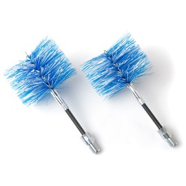 BARETTO Replacement Brush for Your Pellet Stove Cleaning Set, Pack of 2 Flex Nylon Brush, Suitable for Cleaning Fireplaces with Curves (80 mm Brush + 100 mm Brush)