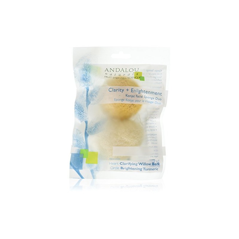 Andalou Naturals Clarity Plus Enlightenment Konjac Facial Sponge Duo, 100