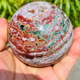 7.5-8cm Handcrafted Ocean Jasper Sphere Lovelys Souvenirs Ornaments Ocean Jasper SphereColor: Ocean Jasper Sphere, Size: 7.5-8cm