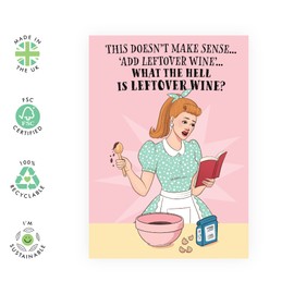 CENTRAL 23 Best Friend Birthday Card For Her - Leftover Wine - Mothers Day Gifts For Mothers, Mama, Ma, Mommy, Women, Ladies - Hilarious Wine Card For Aunt Sister Besties - Comes With Stickers