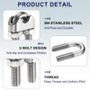 sourcing map 20 Pcs M6 Stainless Steel Wire Rope Clip