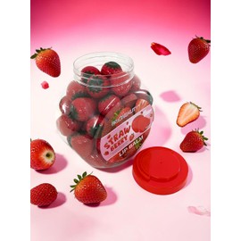 Set de 50 Bálsamos Labiales Lip Balm con Forma de Fresa y Llavero- Brilla, Hidrata, Repara y Nutre los Labios, Aroma y Sabor a Fresa.