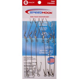 SPEEDHOOK 6 Pack Spring Loaded Fishing Hook, Made with Stainless Steel Stress Relieved Wire Form, Automatically Sets Hook