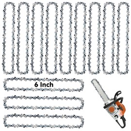 12 Pcs 6 Inch Mini Chainsaw Chain Replacement Chains for Cordless Electric Portable Mini Chainsaw, Guide Saw Chain for Mini Chainsaws for Wood Branch Cutting 37 Drive Links