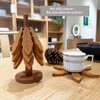 UBABER Creative Tree-Shaped Wooden Trivet - Foldable Dining Table Decor