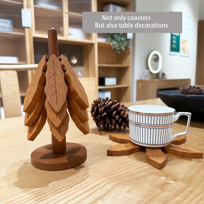 UBABER Creative Tree-Shaped Wooden Trivet - Foldable Dining Table Decor