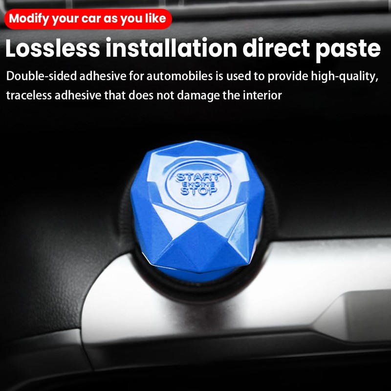 JNNJ Metal Car Ignition Button Cover, Ignition Pressure Switch Cover,