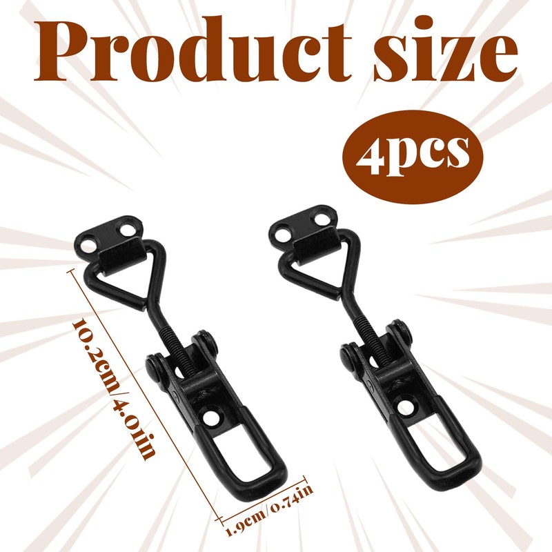 4Pack Toggle Clamps,Stainless Steel Toggle Latch,Durable Spring Latch for Toolbox