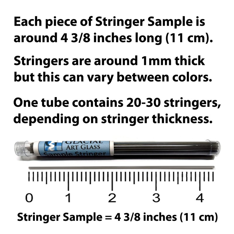 Black Opal COE 90 Stringer Sample - 4.375" Long Bullseye