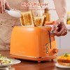 Roter Mond 2 Slice Toaster Retro Stainless Steel with Bagel,
