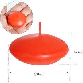 Pack of 20 Floating Candles, Decorative Floating Candles, White, Unscented Floating Candles for Wedding, Pool, Valentine's Day, Christmas Decoration (Red)