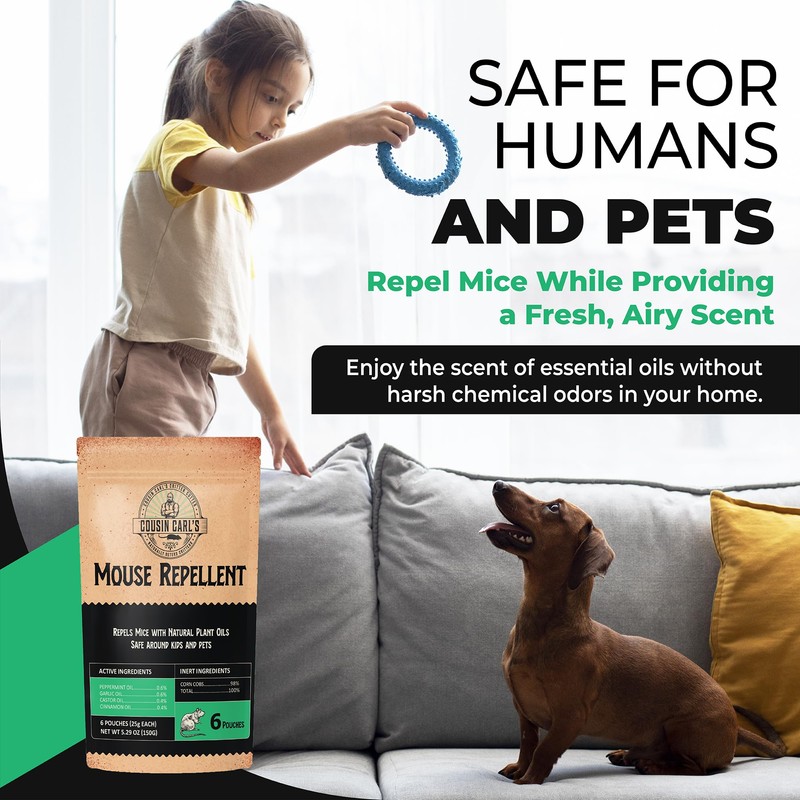 Cousin Carl’s Natural Mouse Repellent Pouches – Plant-Based Pest Control