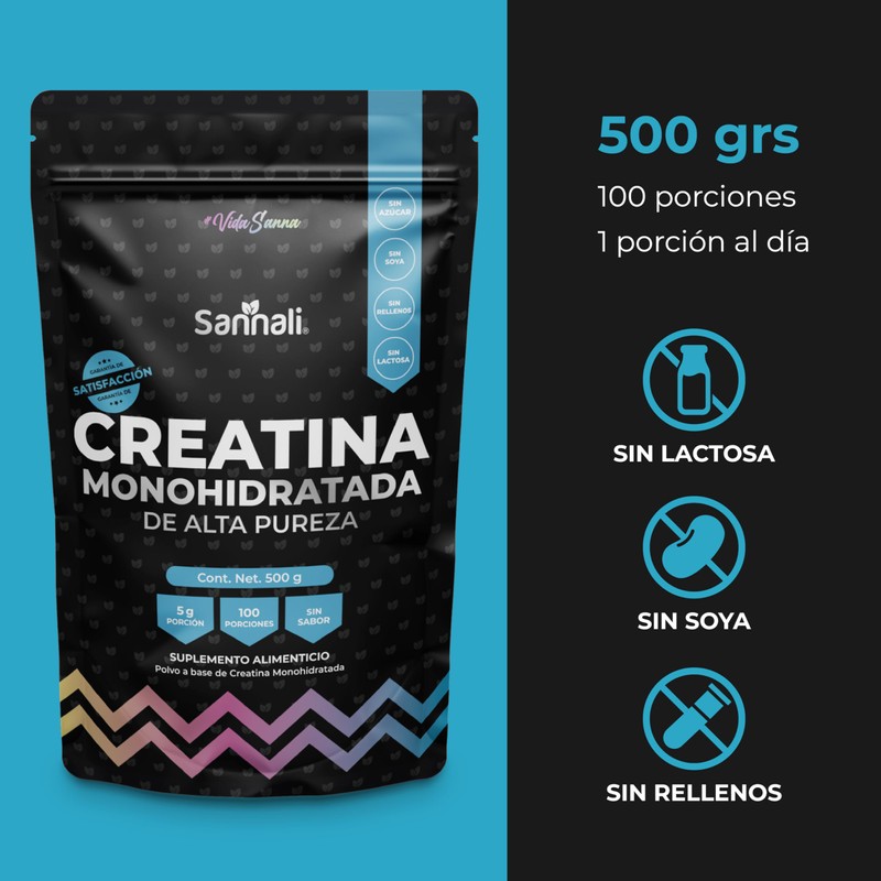 Sannali | Creatina Monohidratada de Alta Pureza Sin Sabor, Preworkout