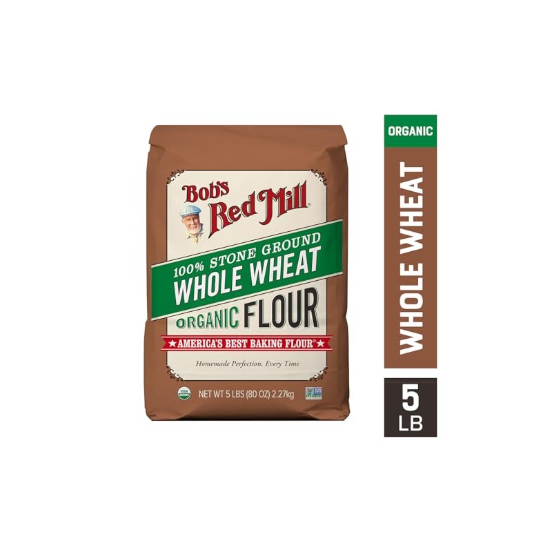 Harina integral orgánica Bob's Red Mill, 2.27 kg (paquete de