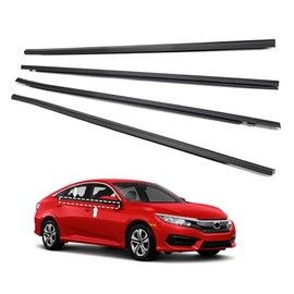Sello de moldura de ventana para accesorios Honda Civic 2016-2021, correa de goma negra para puerta exterior, repuesto 72450-TEA-T01 (4 piezas)