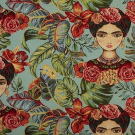 Kt KILOtela - Upholstery Fabric Jacquard Tapestry Chair Cover Cushion Headboard Sofa Bags Wear-Resistant Sewing 100cm Length x 140cm Width Frida Black 1 Meter