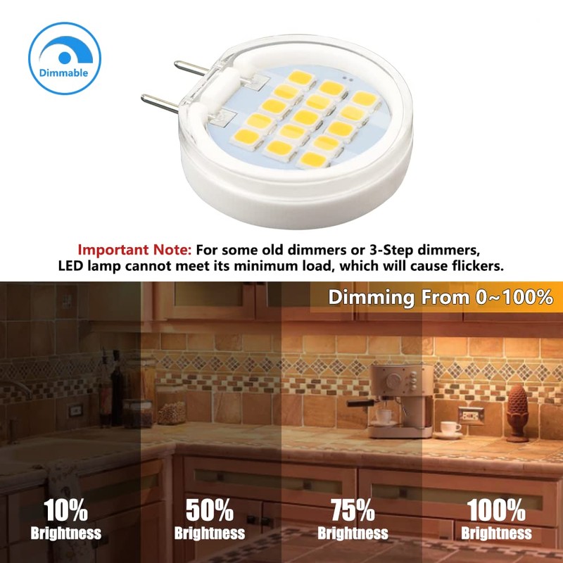 Makergroup 3W G8 LED Bulbs Dimmable 20W 25W 35W G8